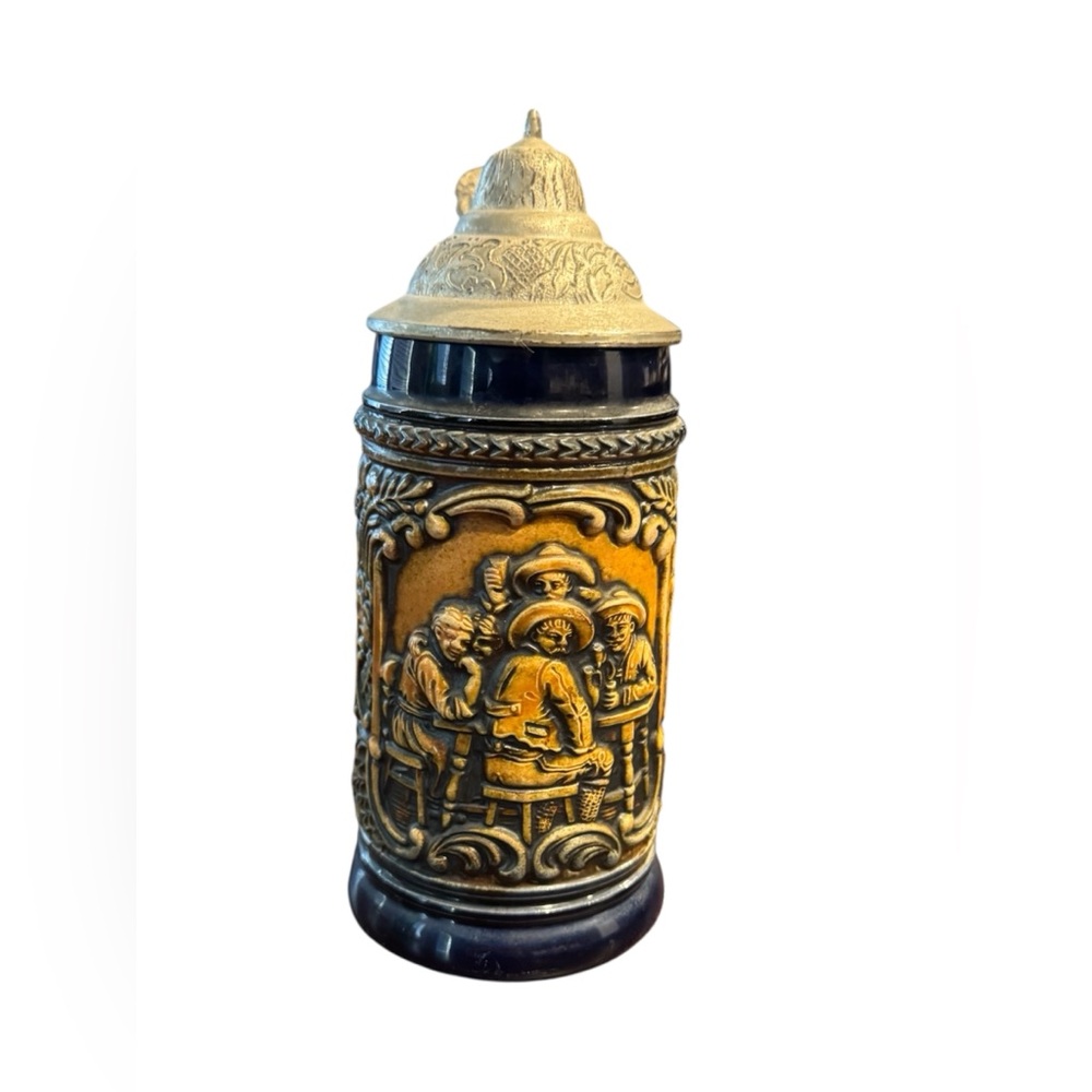 Gerz West German Tin Top Lid Crackerbarrel Beer Stein #XX2 vintage